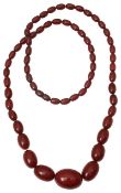 A cherry amber graduated bead necklace