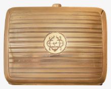 A 9ct gold cigarette case