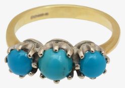 A turquoise three stone ring