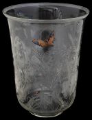 An Edwardian engraved glass vase