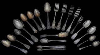 Assorted silver flatware