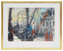 Bernhard Vogel (Austrian, b.1961) 'Freighter in Grado',