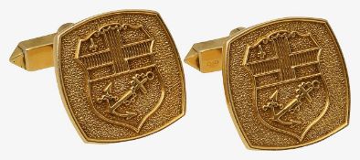 A pair of 18ct gold Lloyds of London cufflinks
