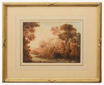 John Glover (British, 1767-1849) River landscape watercolour