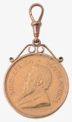 A Full Krugerrand pendant with bail
