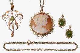 A small collection of pendants and earrings