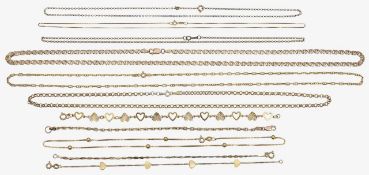 A collection of chains and bracelets