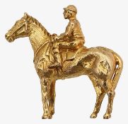 A 9ct gold jockey brooch
