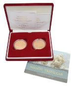 2005 gold proof two Crown set Battle of Trafalgar and Horatio Nelson