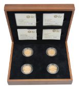 United Kingdom. Royal Mint Elizabeth II 2010/2011 gold proof four-coin £1 set