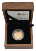 United Kingdom. Royal Mint Elizabeth II 2008 gold proof £1 coin Royal Shield of Arms