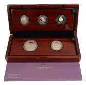 United Kingdom. Royal Mint Charles III 2023 gold proof five-coin Sovereign set
