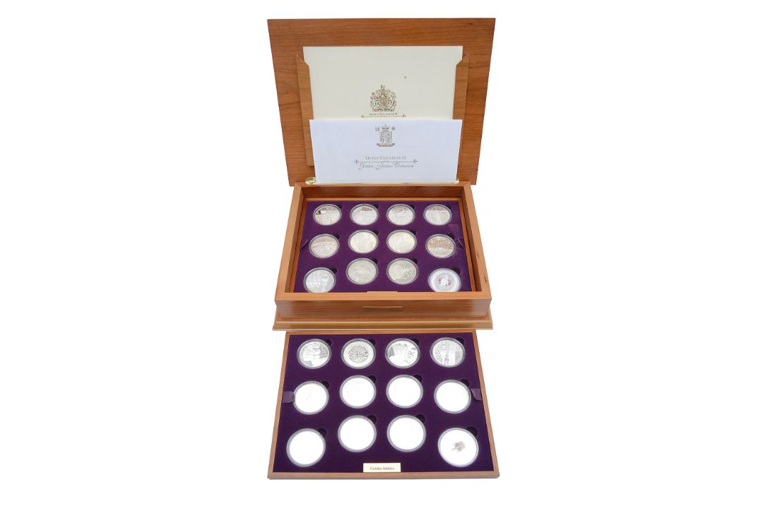 Elizabeth II 2002 twenty four-coin silver proof Golden Jubilee Collection
