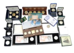 A collection of silver proof commemorative and other coins