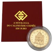 Macau. AMCM. 2001 gold 1000 Patacas Year of the snake