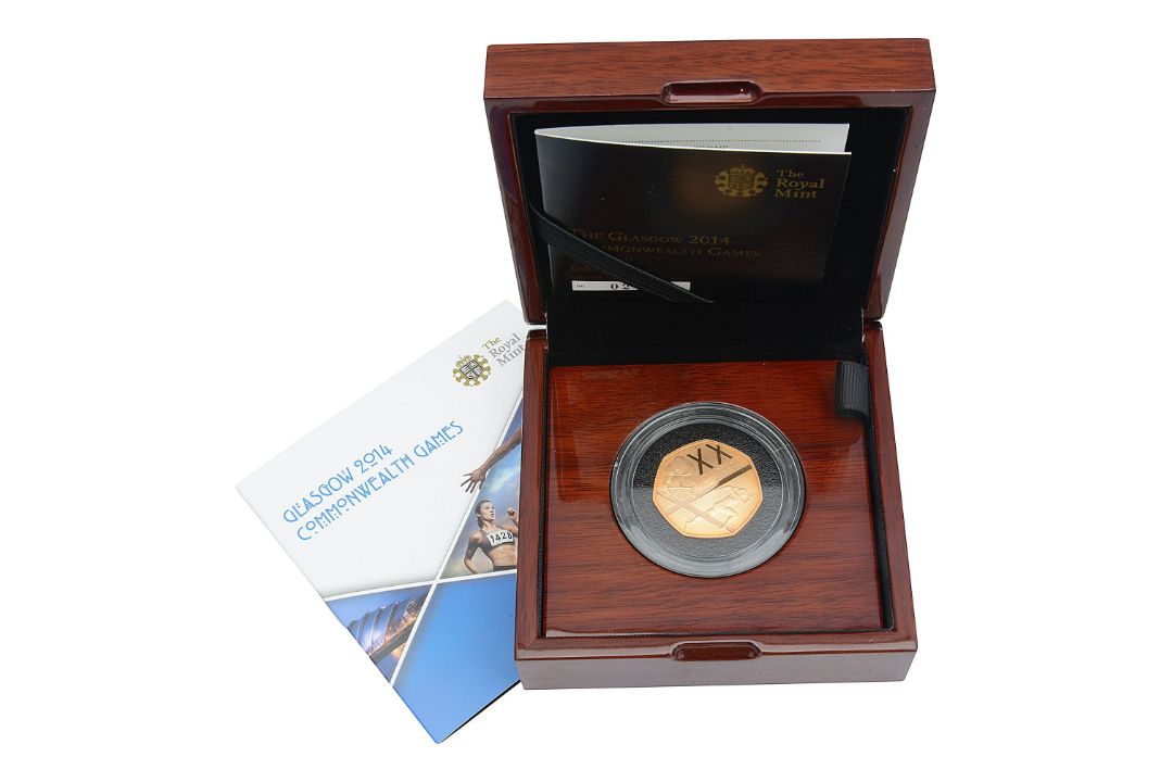 Elizabeth II 2014 gold proof 50p coin Glasgow 2014 Commonwealth Games