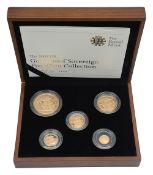 United Kingdom. Royal Mint Elizabeth II 2009 gold proof five-coin Sovereign Collection