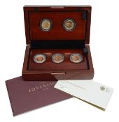 Elizabeth II five gold coin sovereign The Longest Reigning Monarch Effigy set
