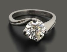A diamond single stone ring