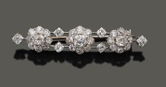 A pretty Edwardian diamond-set bar brooch