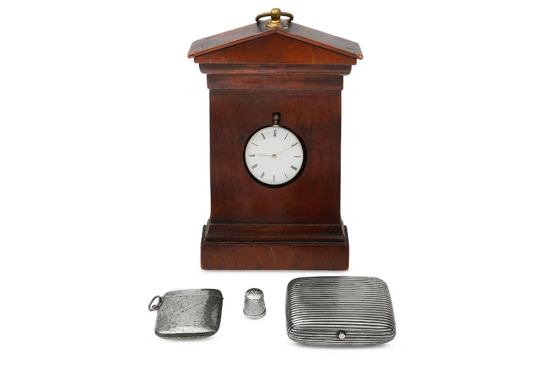 A Russian silver purse and other items