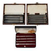 Three sets of silver bridge pencils