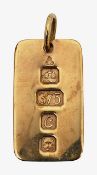 A 9ct gold ingot