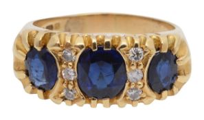 An 18ct sapphire and diamond dress ring