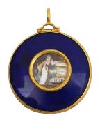 An early 19th century gilt metal and enamel memorial locket
