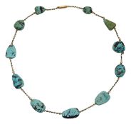 A Victorian turquoise matrix necklace