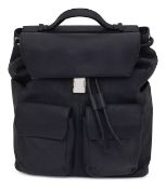 A Loro Piana Roadster black leather rucksack