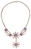 An early Victorian amethyst and topaz necklace