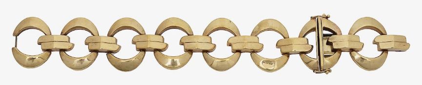A 9ct gold wide bracelet