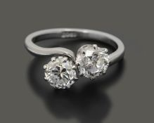 A diamond Moi et toi diamond ring