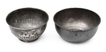 Two silver sugar bowls