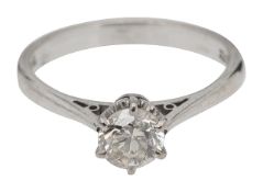 An 18ct white gold diamond solitaire ring