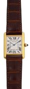 A gentleman's 18ct gold Cartier Tank wristwatch