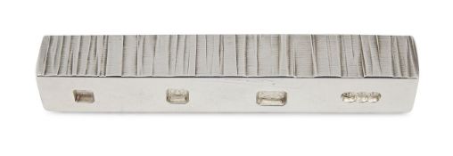 Gerald Benney. An Elizabeth II silver ingot paperweight