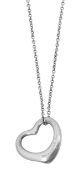 A silver Elsa Peretti for Tiffany open heart necklace