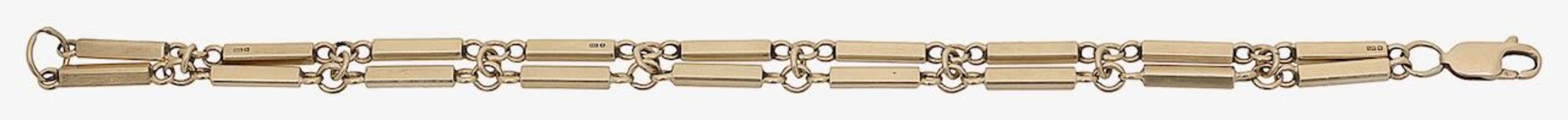 A 9ct fancy solid bar bracelet