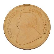 A South African 1 oz fine gold full Krugerrand, 1977