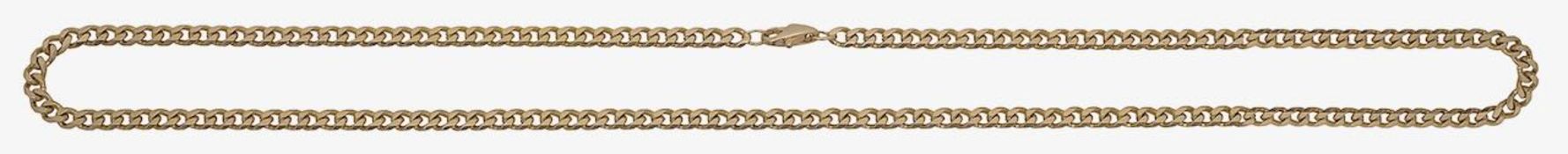 A curb chain necklace stamped 14k