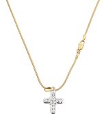 A diamond cross pendant