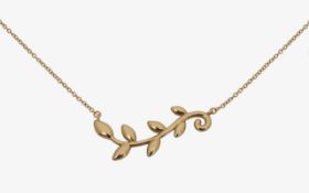 A Paloma Picasso for Tiffany olive leaf pendant