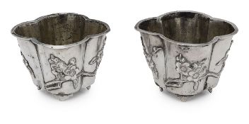 A pair of Chinese export silver salts c.1900