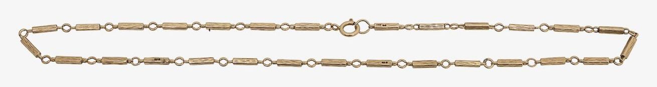 A modern 9ct yellow gold bar-link necklace