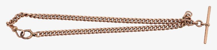 A 9ct rose gold Albert chain