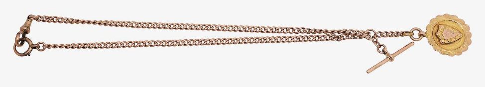 A 9ct Albert chain with 9ct gold fob