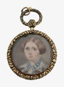 An early Victorian glazed locket c.1840