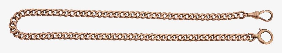 A 9ct rose gold curb link chain